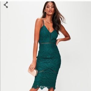 Missguided lace/crochet midi dress